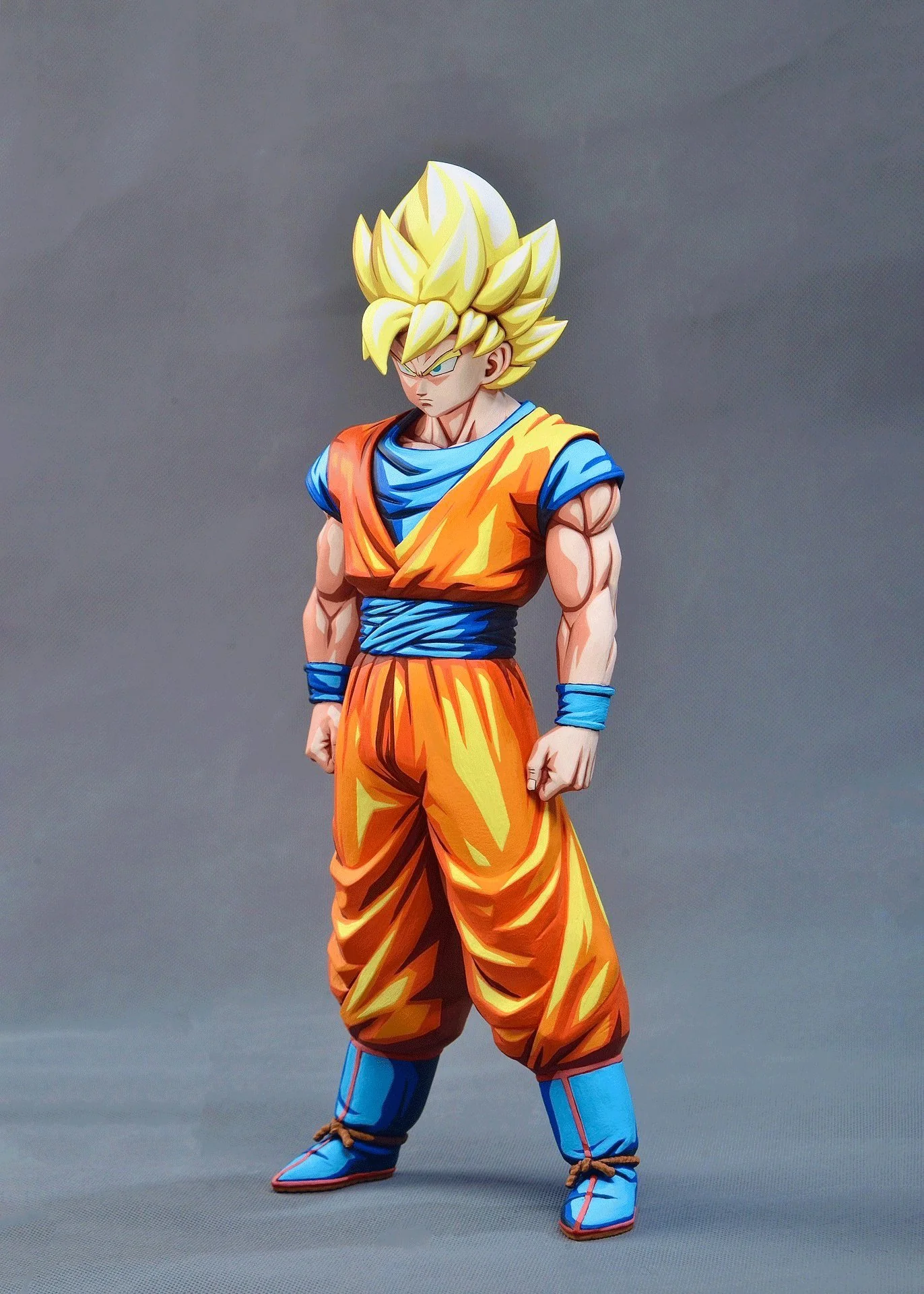 2d comic color dragon ball figure repaint-goku-blue and yellow color - Image 2