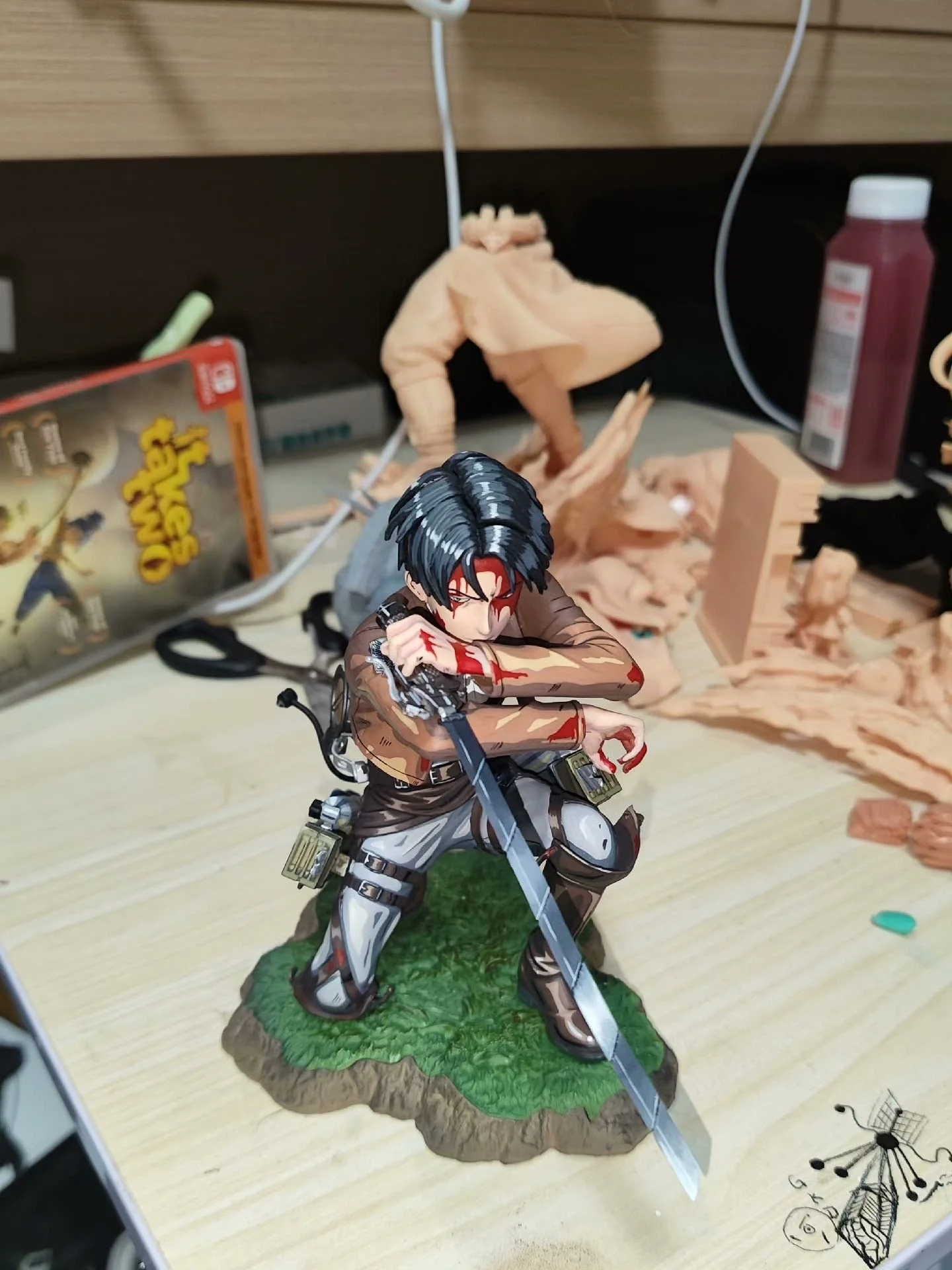 2d comic color Attack on Titan figure repaint-Levi·Ackerman - Image 3