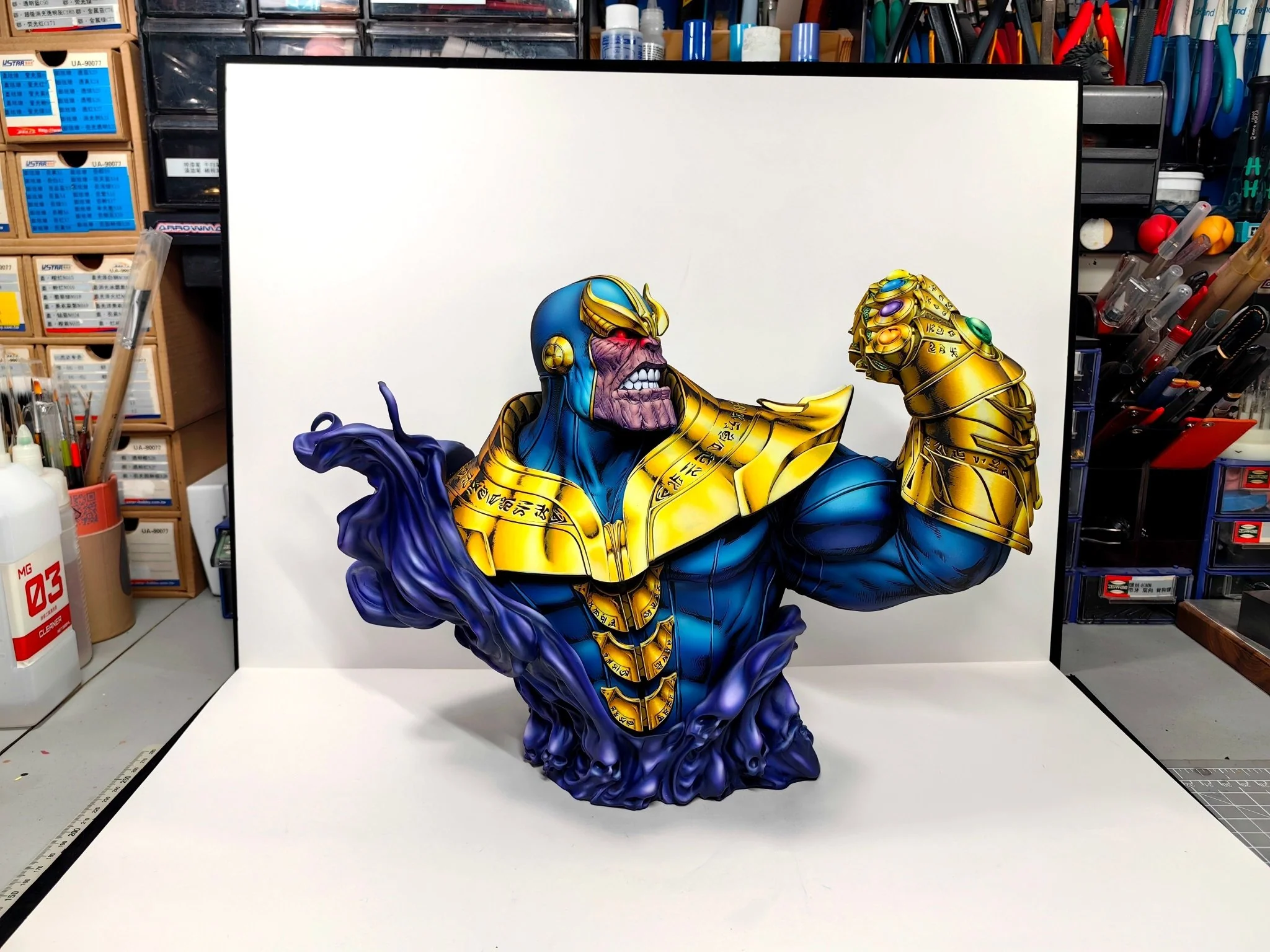 2d comic color comic marvel figure repaint-Thanos-half body - Image 3