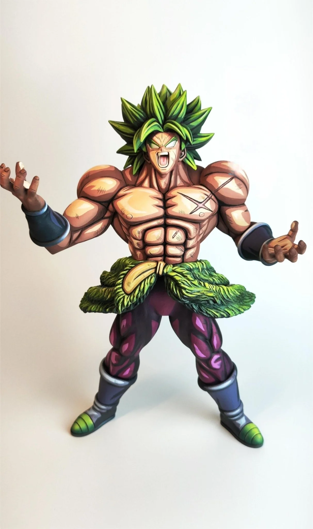 Broly figure repainted in 2D comic color standing-dragonball