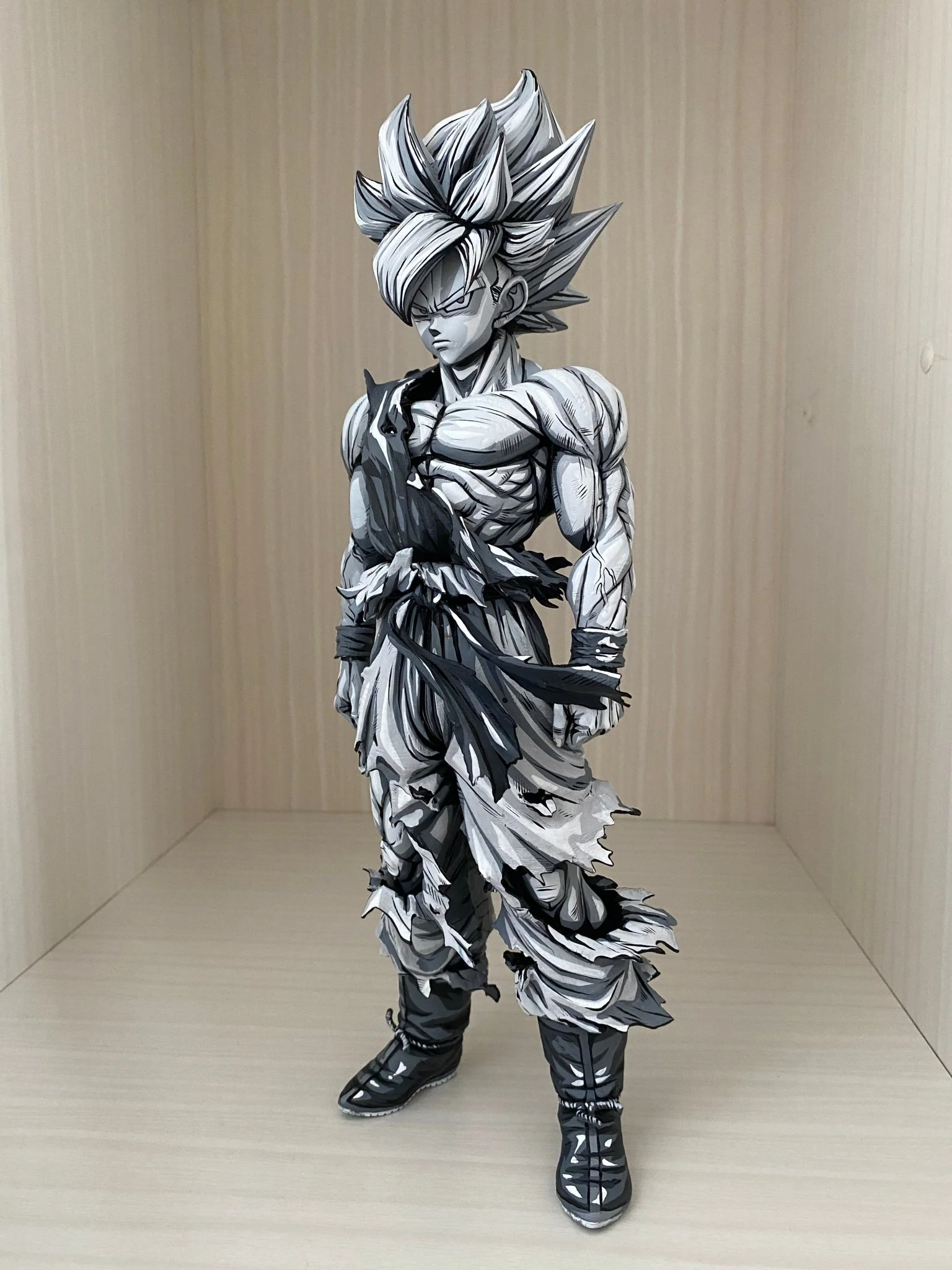 2d comic color dragonball figure repaint-goku-black and white - Image 2