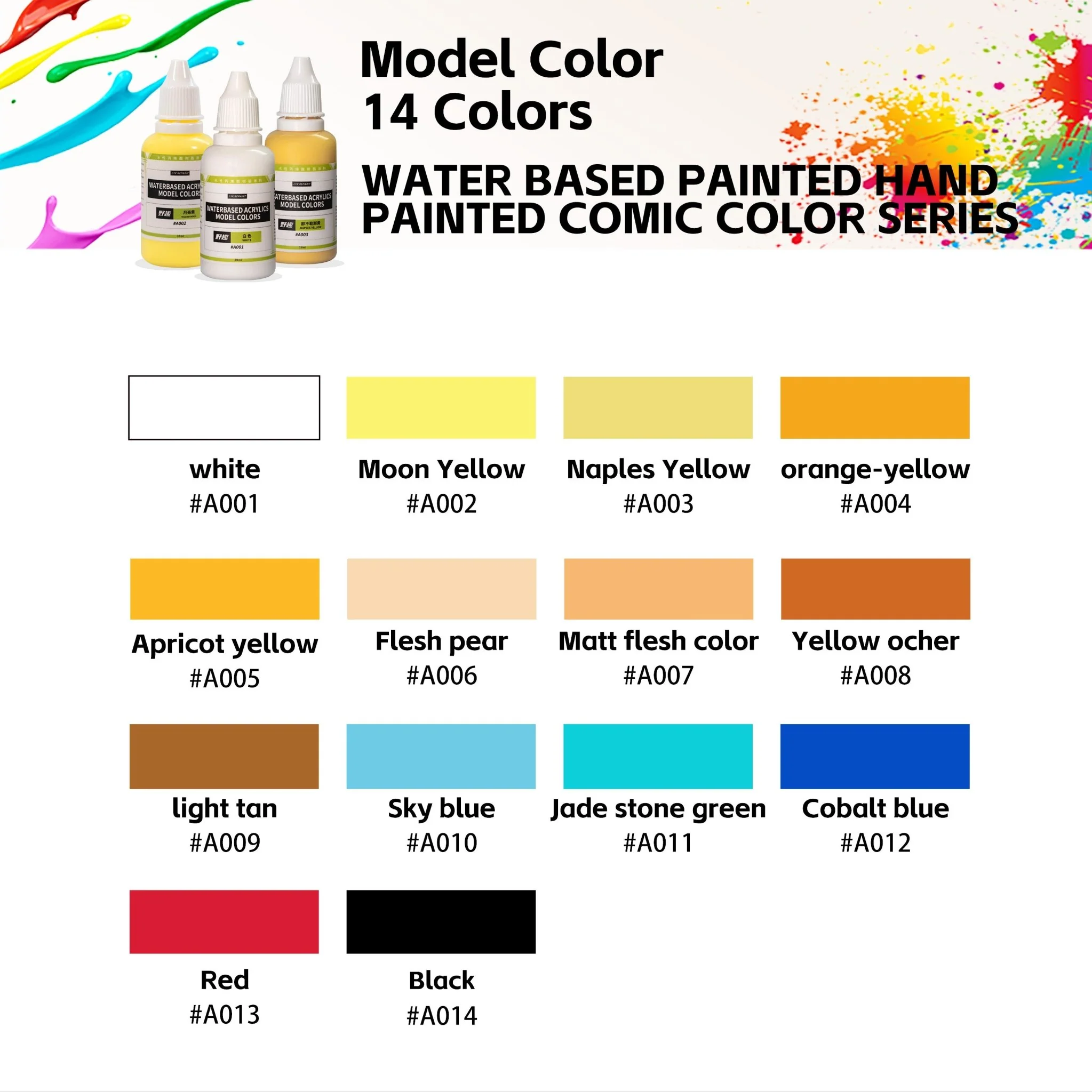 Lykrepaint Wild water-based paint repaint comic color series A001-A014 - Image 5