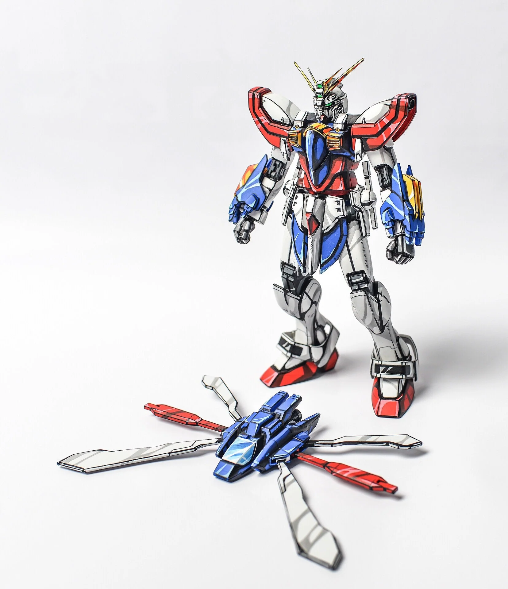 Repaint Gundam 2d manga color gunpla-God Gundam - Image 8