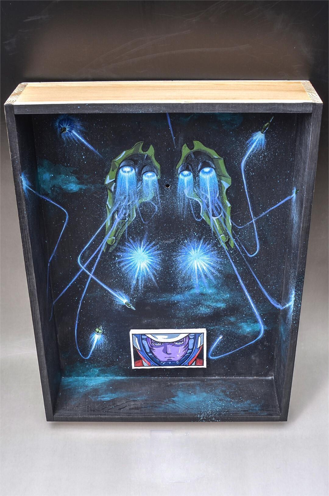 Repainting Gundam Kshatriya with photo frame background pure hand painting - Image 7
